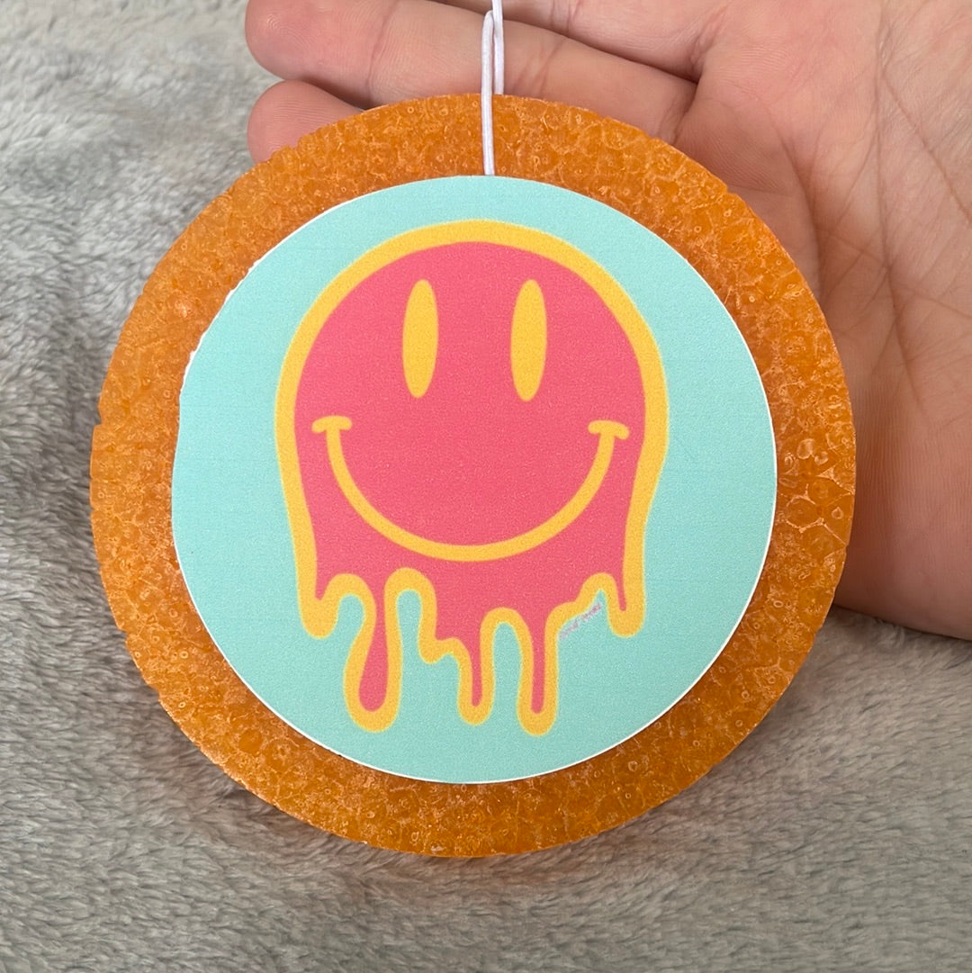 Neon Orange Drip Smiley